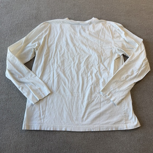 Psycho Bunny Men's White Embroidered Bunny Logo V-Neck Long Sleeve T-Shirt‎ S - Picture 10 of 10